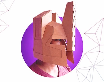 Dwarven Warrior Helmet Cardboard Pattern – Wearable 3D DIY Armor –Knight Helm – Instant Download PDF