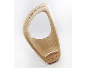 Nisoria 12 String Lyre Harp, Diatonic Musical Instrument, Maple Wood