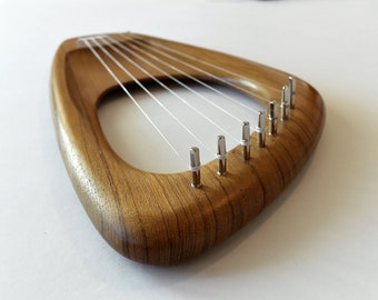 Lyre Harp, Walnut Wood,  7 String Pentatonic Musical Instrument
