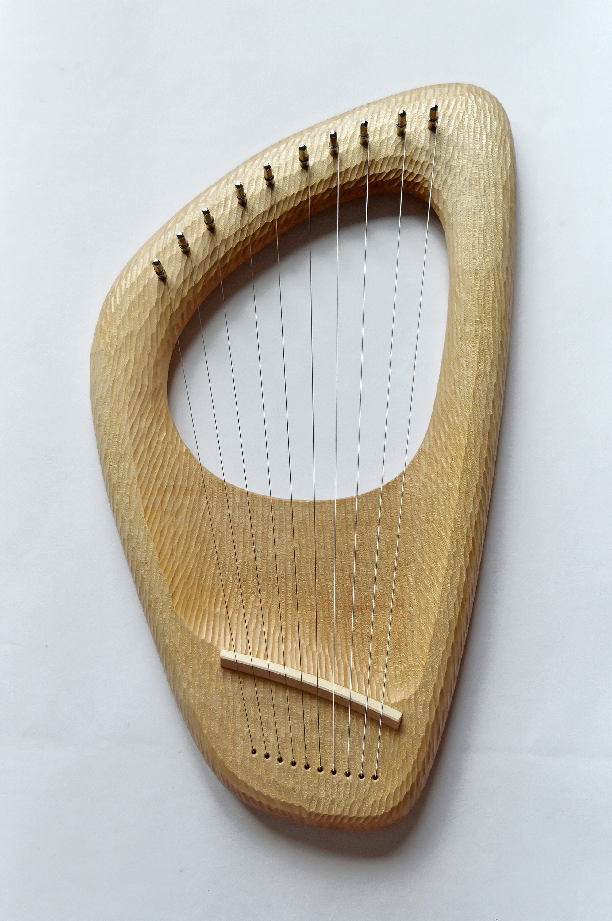10 String Lyre Harp Musical Instrument hand carved by Nisoria