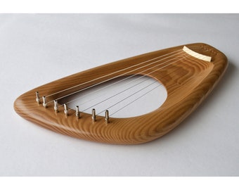Lyre Harp, Pentatonic 7 String Musical Instrument, Ash Wood, Personalized gift