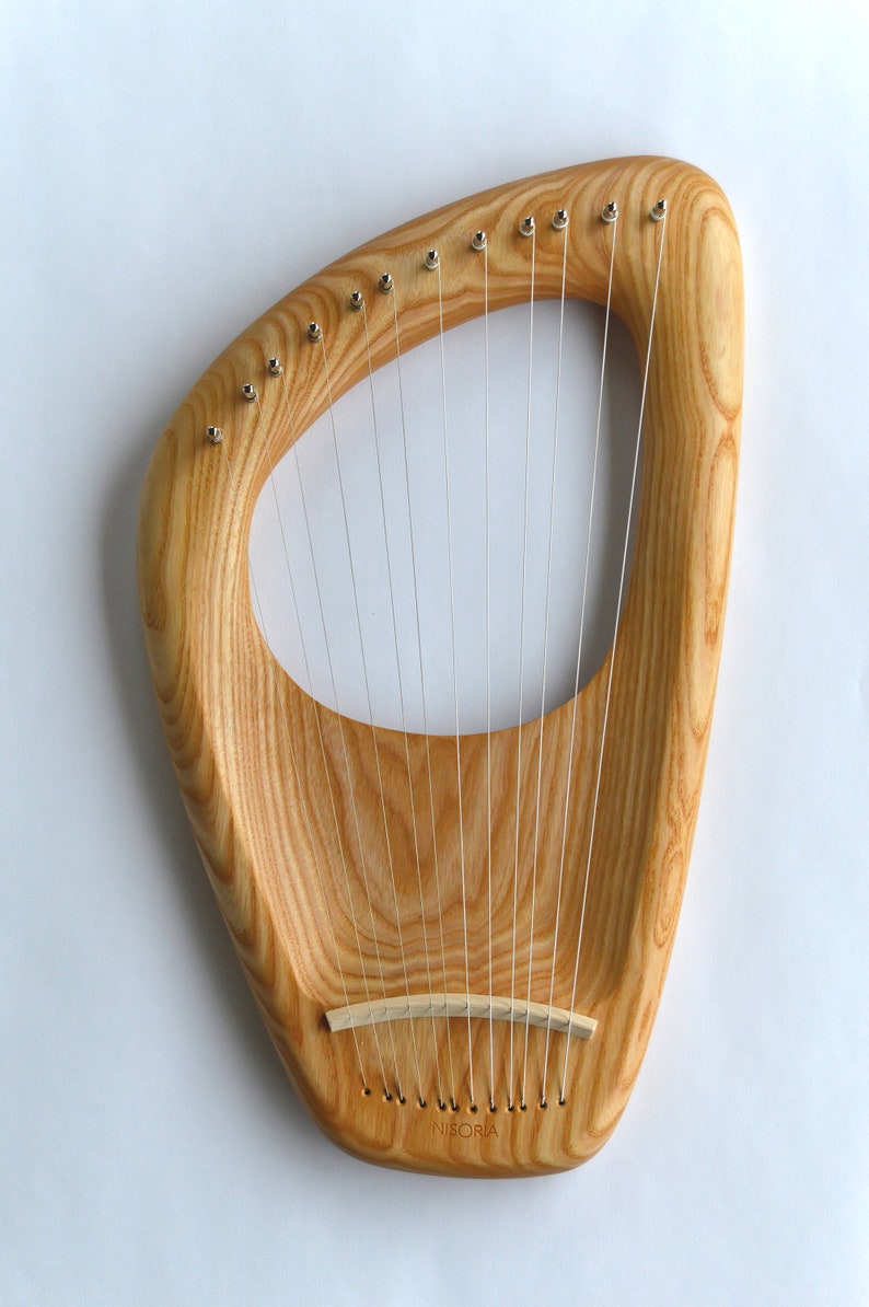 Diatonic Lyre Harp 12 String Musical Instrument Ash Wood Etsy