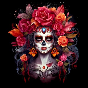 LA CALAVERA MUJER 05 Lámina Polipiel Estampada Alta Calidad, Panel ecopiel, Tela, Piel para bolsos, Polipiel estampada estampada