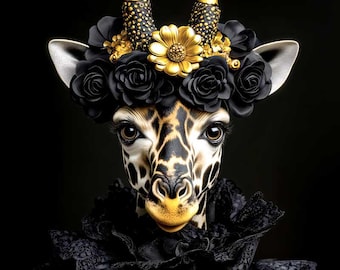 Bekledingsfluweel, fluwelen bekledingsstof, decoratief fluweel, bekledingsfluweel, "Royal giraffe 07"