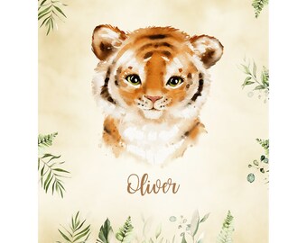 Personalized Fabric Panel Magic Tiger, Cotton Panel For Self-Sewing, Quilting Panel, Baby Quilt Panel, Blanket Panel, Baby Bedding Panels