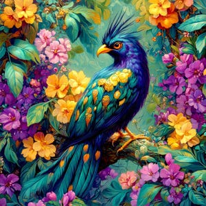 &quot;Hochwertiger bedruckter Polstervelours, Polstersamtstoff, Dekosamt, Polstersamt, &quot;&quot;Zaubervogel 14&quot;&quot;&quot;