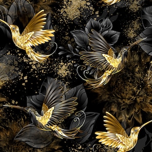Lámina de cuero sintético con estampado de colibrí dorado de alta calidad, tela de cuero ecológico, cuero para bolsos, cuero sintético estampado