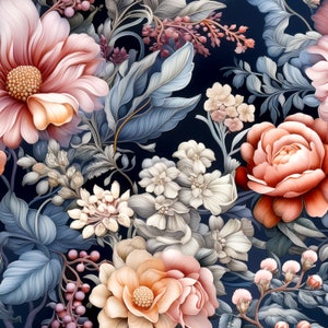 FLORES MÍSICAS 49 Lámina de piel sintética estampada de alta calidad, tejido de piel ecológica, piel para bolsos, piel sintética estampada