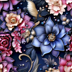 FLORES DE INVIERNO 9 Láminas de piel sintética estampadas de alta calidad, Tejido de piel ecológica, Piel para bolsos, Piel sintética estampada