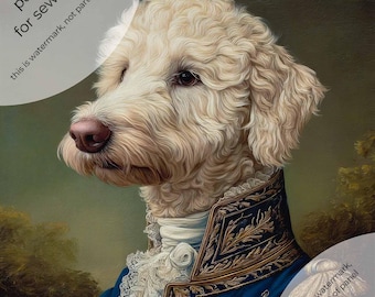 Upholstery velvet panel - fabric for a pillowcase, armchair velour panel different sizes "Royal dog 09"