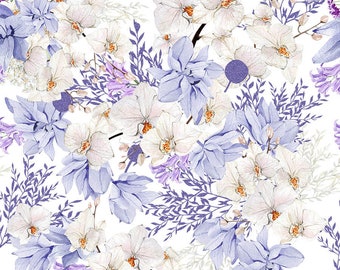 BOHO VERY PERI 3 premium cotton fabric, flowers cotton, rose cotton fabric, premium digital print cotton, width 155cm /61"