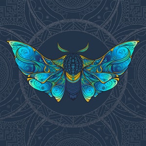 Hoja de cuero de imitación de impresión de alta calidad de polilla colorida, panel de cuero ecológico, tela, cuero para bolsos, cuero ecológico estampado estampado