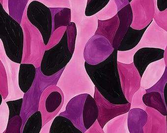 Printed Faux Leather, High Quality Eco Leather Fabric, Leather For Bags, Printed Vegan Leather - Abstract Pattern 23