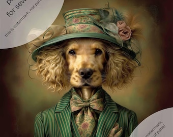 Upholstery velvet panel - fabric for a pillowcase, armchair velour panel different sizes "Elegant dog 54"