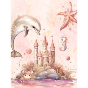 Personalized Fabric Panel Magical Sea 1, Cotton Panel For Self-Sewing, Quilting Panel, Baby Quilt Panel, Blanket Panel, Baby Bedding Panels