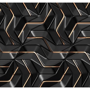 GEO BLACK High Quality Printed Faux Leather Sheet, Eco Leather Fabric, Leather for bags, Patterned faux leather