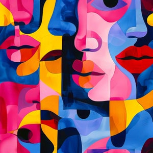 Högkvalitativt tryckt klädselvelour, klädselsammetstyg, dekorativ sammet, klädselsammet, kubistisk kvinna 01