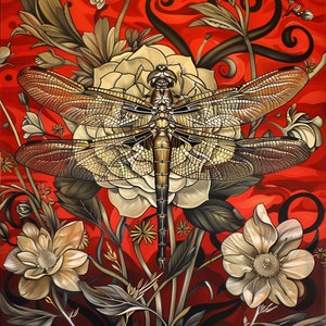 Dragonfly 03 Hoja de cuero sintético de impresión de alta calidad, Panel de cuero ecológico, Tela, Cuero para bolsos, Cuero ecológico estampado estampado