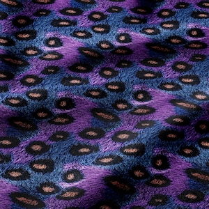 Purple Leopard Fur Printed Softshell Fabric by the Yard for Winter Coats, Rain Pants, Outdoor Gear, Dog Coats and Dog Raincoats