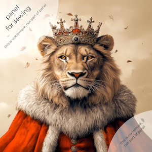 Sammetsklädsel för kuddar, fåtöljer och sänggavlar – Royal Lion King Crown