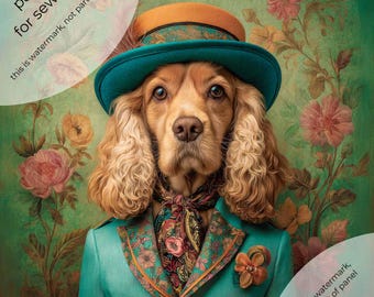 Upholstery velvet panel - fabric for a pillowcase, armchair velour panel different sizes "Elegant dog 52"