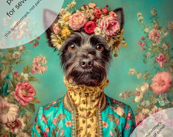 Upholstery Velvet for Decorative Pillows, Furniture Panels & Home Interior Projects Elegant dog 24