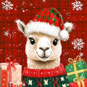 High Quality Printed Upholstery Velours Panel, Upholstery Velvet Fabric,  Decorative Velvet ,Upholstery velvet, &quot;Christmas llama 02&quot;