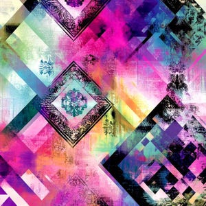 Tryckt vattentätt polyestertyg – slitstarkt vattenavvisande material för väskor, accessoarer och utomhusbruk Kaleidoscope fusion 01