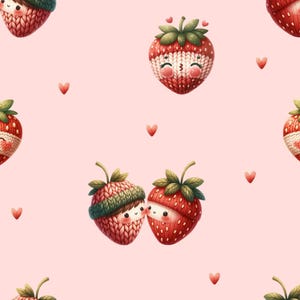 Tessuto Minky ultra morbido stampato di alta qualità, tessuto Minky stampato, tessuto Minky decorativo, fragole innamorate 04
