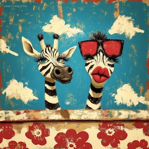 Druck Kunstleder Panel, hochwertige Eco-Leder Panel, Stoff, Leder für Taschen, gemustert bedrucktes Eco-Leder, Crazy Zebras 01