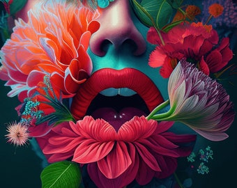 Polstersamt, Polstersamt, Dekosamt, Polstersamt, Frau in Blumen 10