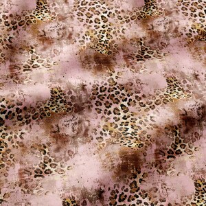 Pink Distressed Leopard Softshell Fabric by the Yard for Rain Pants, Outdoor Gear, Dog Coats, Dog Raincoats and Rain Jackets