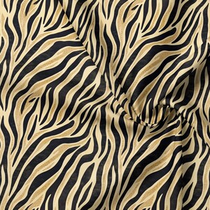 Water Resistant Polyester Fabric by the Yard, Black and Cream Zebra Print for Bags