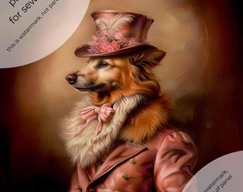 Upholstery velvet panel - fabric for a pillowcase, armchair velour panel different sizes "Elegant dog 48"