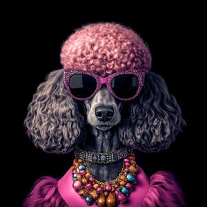 Perro elegante 01, Lámina de piel sintética con impresión de alta calidad, Panel de piel ecológica, Tela, Piel para bolso, Piel ecológica estampada