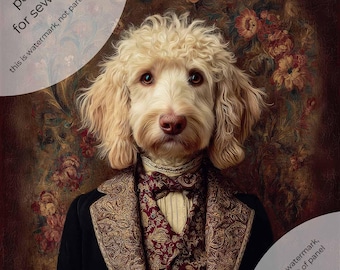 Upholstery velvet panel - fabric for a pillowcase, armchair velour panel different sizes "Royal dog 08"