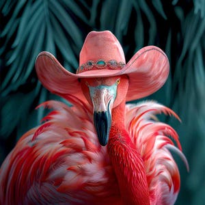 Druck Kunstleder Panel, hochwertige Eco-Leder Panel, Stoff, Leder für Taschen, gemustert bedruckt Eco-Leder, eleganter Flamingo 01