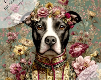 Velvet Upholstery Panel – Fabric for Pillows, Armchairs, Seat Covers & Sewing Projects Elegant dog 33
