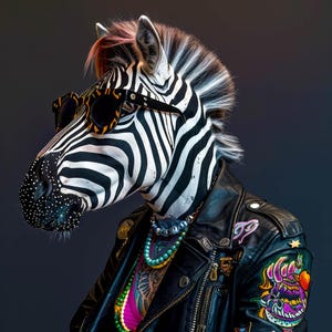 Panel de piel sintética con estampado, panel de piel ecológica de alta calidad, tela, piel para bolsos, piel ecológica estampada, Steampunk Zebra 01