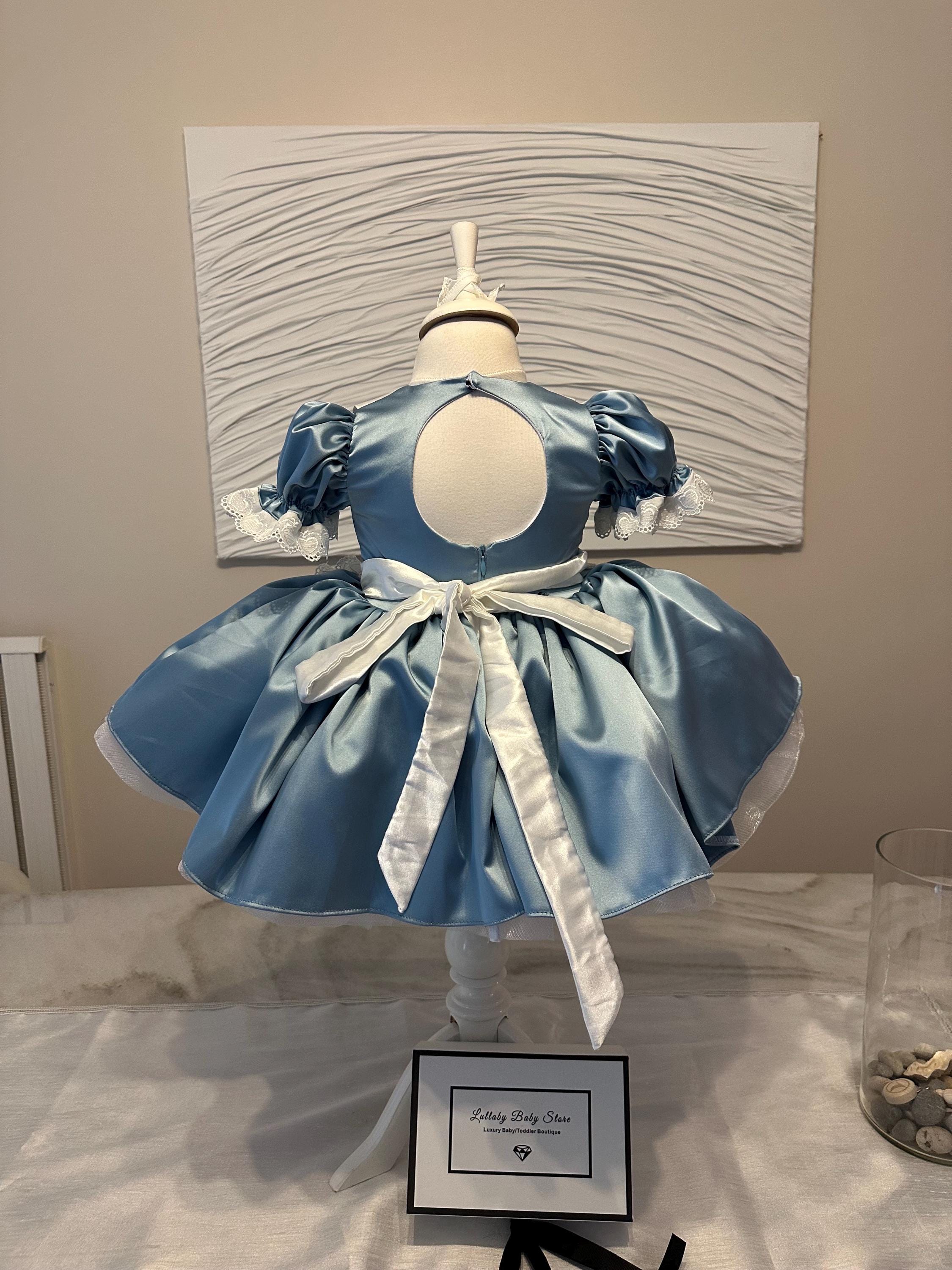 alice in wonderland first birthday dress Baby Girl Alice Dress, First Birthday Costume, Sparkly Sequin Skirt, Storybook Party Outfit