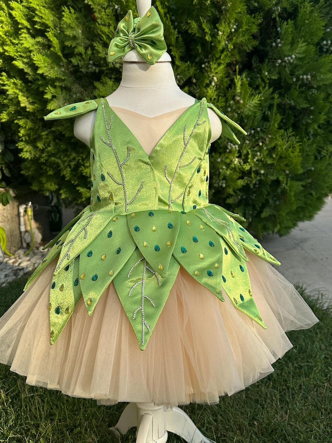 Handmade Tinkerbell Costume Dress: Green Satin Fairy Outfit, Birthday & Halloween - Etsy Handmade Tinkerbell Costume Dress: Green Satin Fairy Outfit, Birthday & Halloween - Etsy