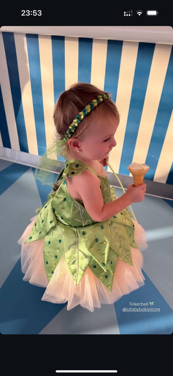 Handmade Tinkerbell Costume Dress: Green Satin Fairy Outfit, Birthday &  Halloween - Etsy