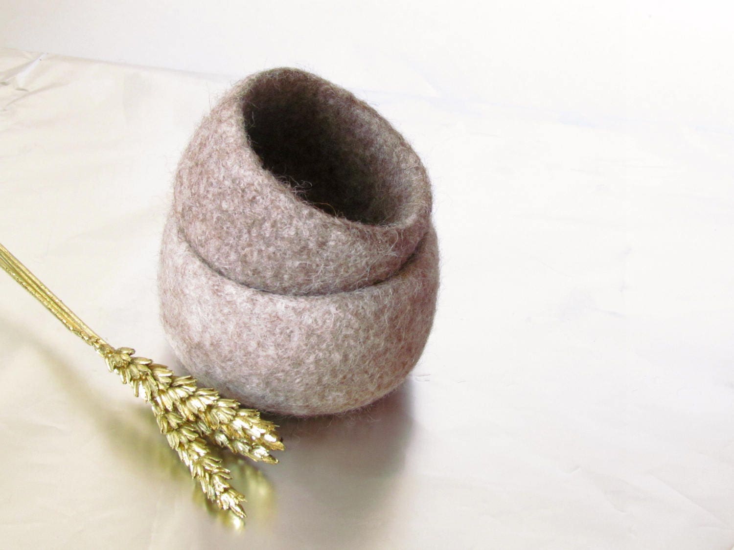 Plat de Bague - Cadeau Fiançailles Beige Bol Bijoux Faveur Mariage Écologique Organisateur Bureau Bo