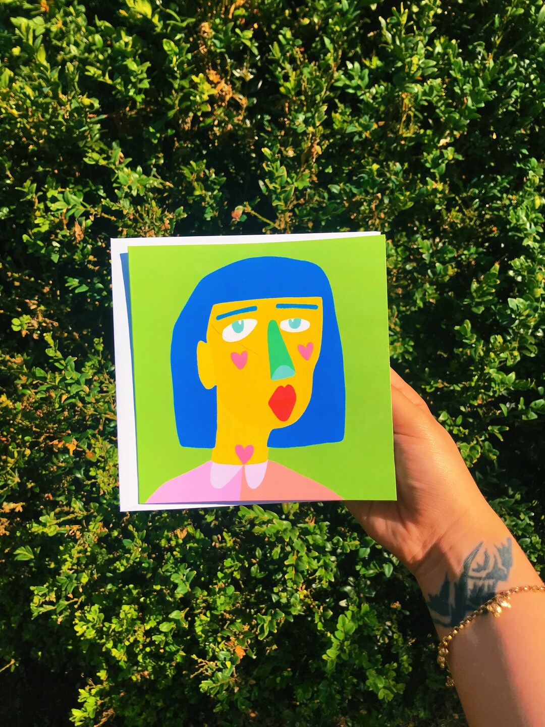 Blue Bob Green Nose Card Etsy