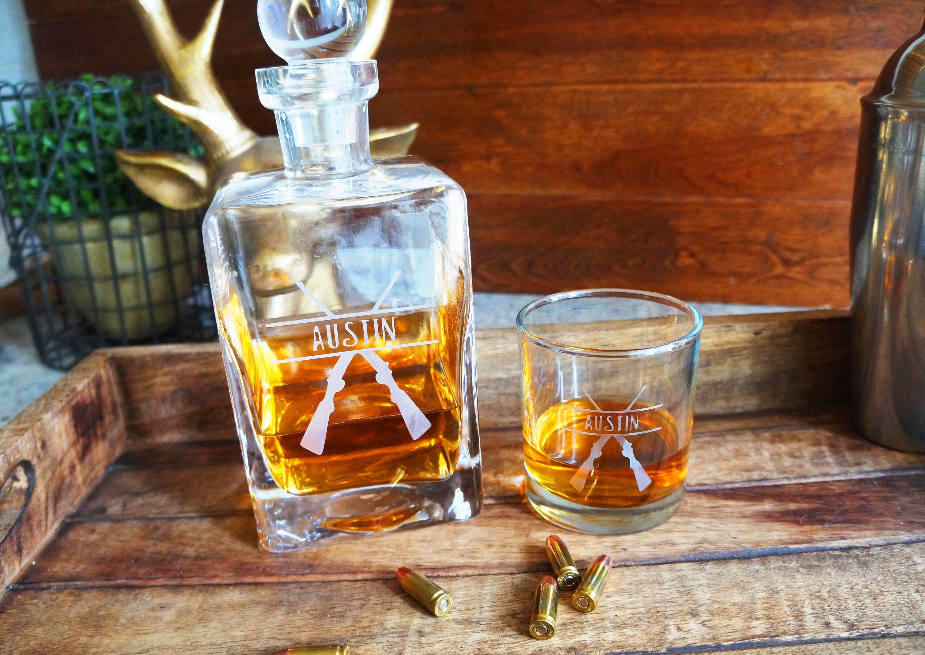 Custom Hunting Whiskey Lowball Glass set of 1 Etsy