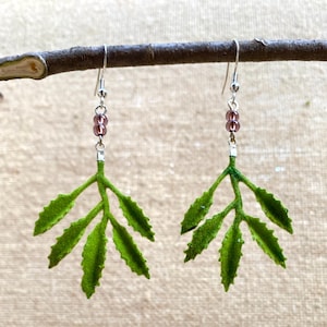 Plant Leaf Earrings Soft Dangle Sterling Silver Hypoallergenic, Cottagecore, Plant Mom, Goddess, Forest Fairy, Gardening, Hippie Jewelry