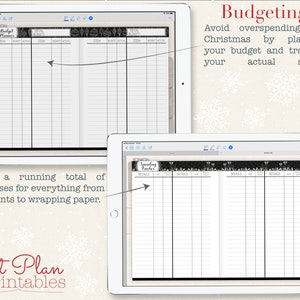 Digital Christmas Planner for Goodnotes - Christmas budgeting pages let you track your Xmas spending and make sure you stay within budget