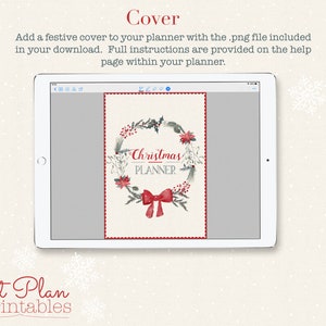 Digital Christmas Planner for Goodnotes - a pretty cover page for your planner so it looks great on your bookshelf