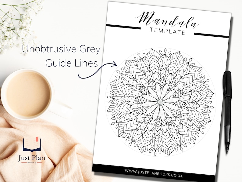 Blank Mandala Template Printable PDF Circle Grid Drawing Stencil Easy ...