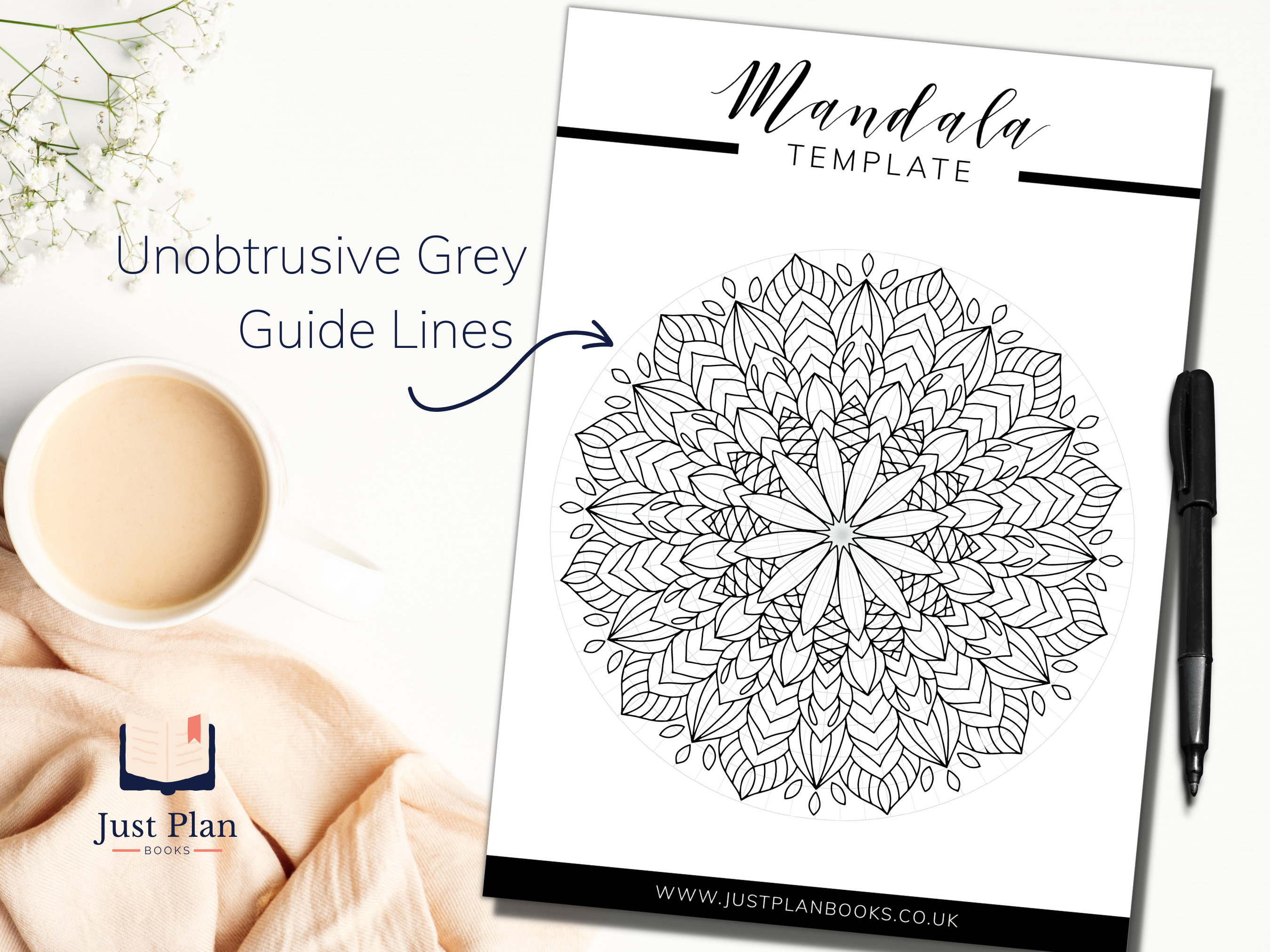 Blank Mandala Template Printable PDF Circle Grid Drawing Stencil Easy ...